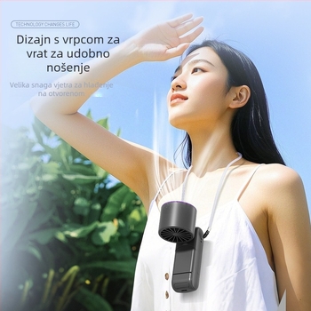 Ručni sklopivi ventilator za hlađenje s bezkraćkim motorom, 3.7V 5W, ponovno punjiva litijska baterija 1200–2000 mAh, buka ispod 36 dB, neprekidna regulacija brzine, težina 250 g, dimenzije 185×65×65 mm