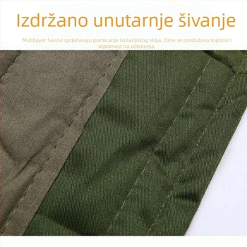 Unisex vojni zimski kaput od pamuka, vojni stil, otporan na vjetar i topao (Pamuk; Prozračnost; Toplo; Uklanjanje vlage; Zima)