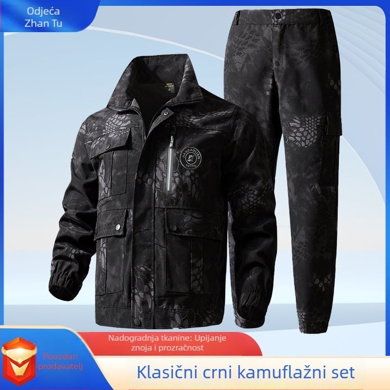 Proljetni kamuflažni radni komplet, mrežasti materijal, vodootporan, otporan na habanje, vjetrootporn, uzorak kamuflaža