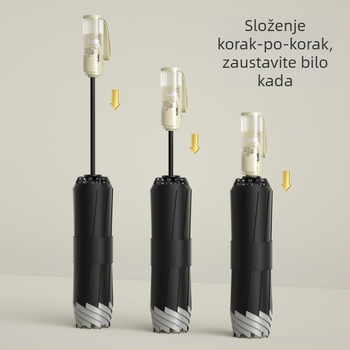 Trostruki kišobran s vanjskim obrtom, automatsko otvaranje i zatvaranje, 10 rebara, UPF > 50, tkanina 190T