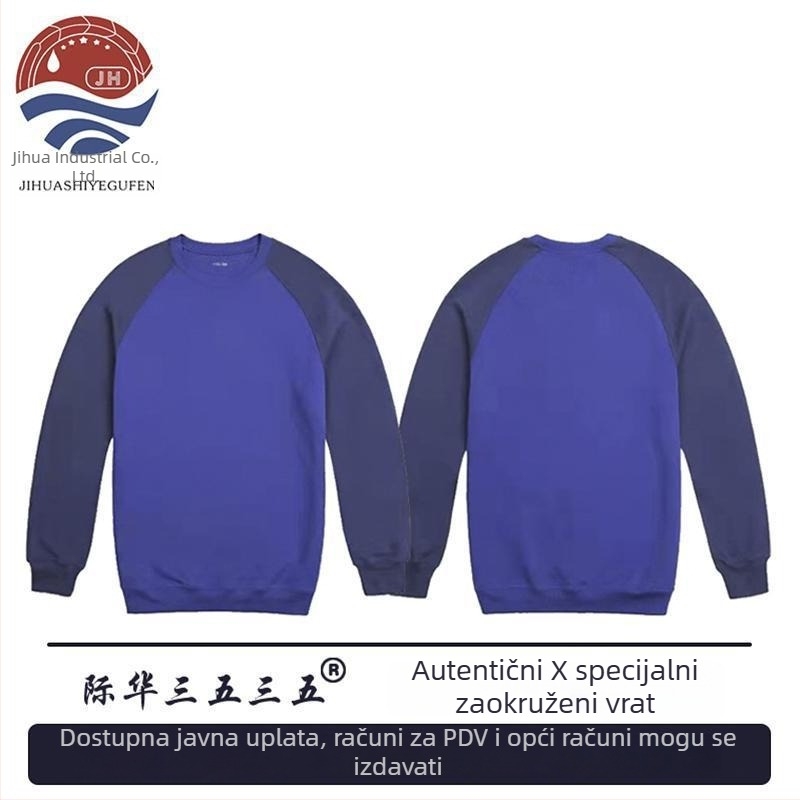 Jihua unisex trening majica s dugim rukavima i okruglim izrezom, pamuk‑mješavina, brzo suši, prozračna, otporna na habanje i na vjetar, za trčanje, fitness i planinarenje