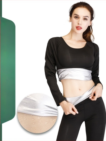 Ženski Lycra fitness set s gornjim dijelom i hlačama – jednobojan; 82% poliester, 18% spandex; podstava srebrna folija 100; pogodan za sve sezone; za trčanje i fitness