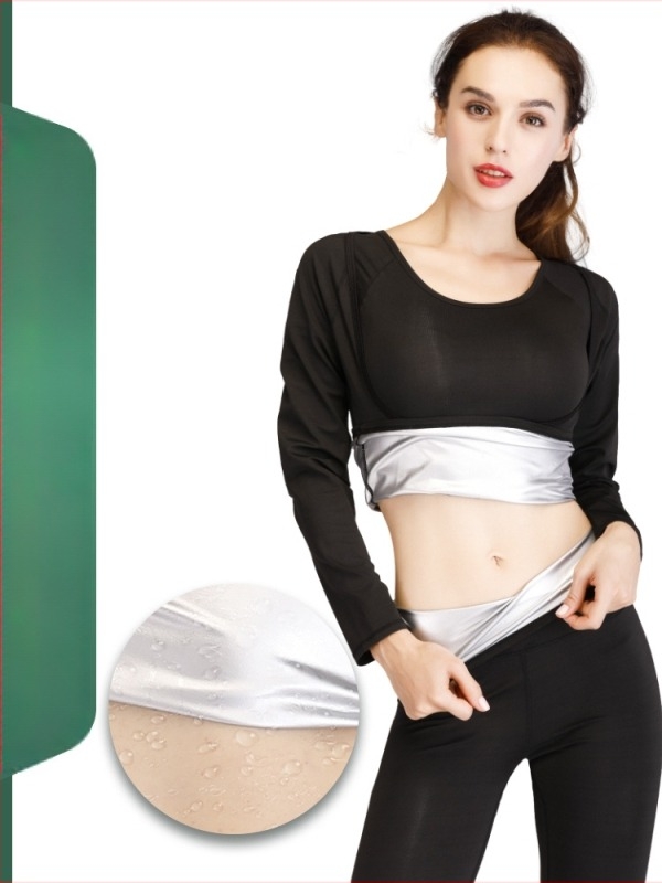 Ženski Lycra fitness set s gornjim dijelom i hlačama – jednobojan; 82% poliester, 18% spandex; podstava srebrna folija 100; pogodan za sve sezone; za trčanje i fitness