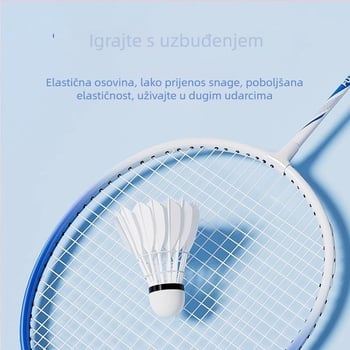 Set reketa za badminton – okvir od željeznog zlitka, najlon uzice, direktni udar, set za singles i doubles, za početnike