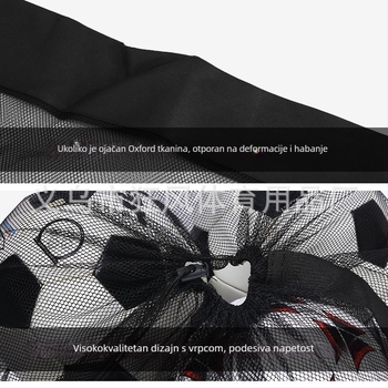 Prijenosna mrežasta torba za lopte s remenom preko ramena, za nogomet, košarku i odbojku; Oxford tkanina, pogodna za sport i vanjsku upotrebu