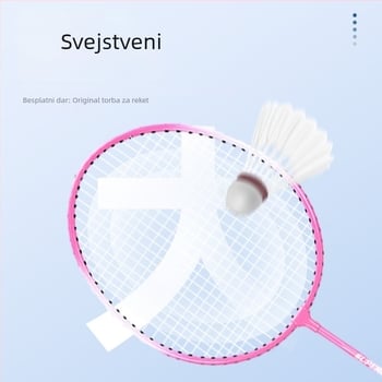 Raketa za badminton za početnike s integriranim napadom i obranom, za odrasle, paket od 2 komada, težina 95–100 g, drška G3, tvrdi shaft, okvir od ferroalije