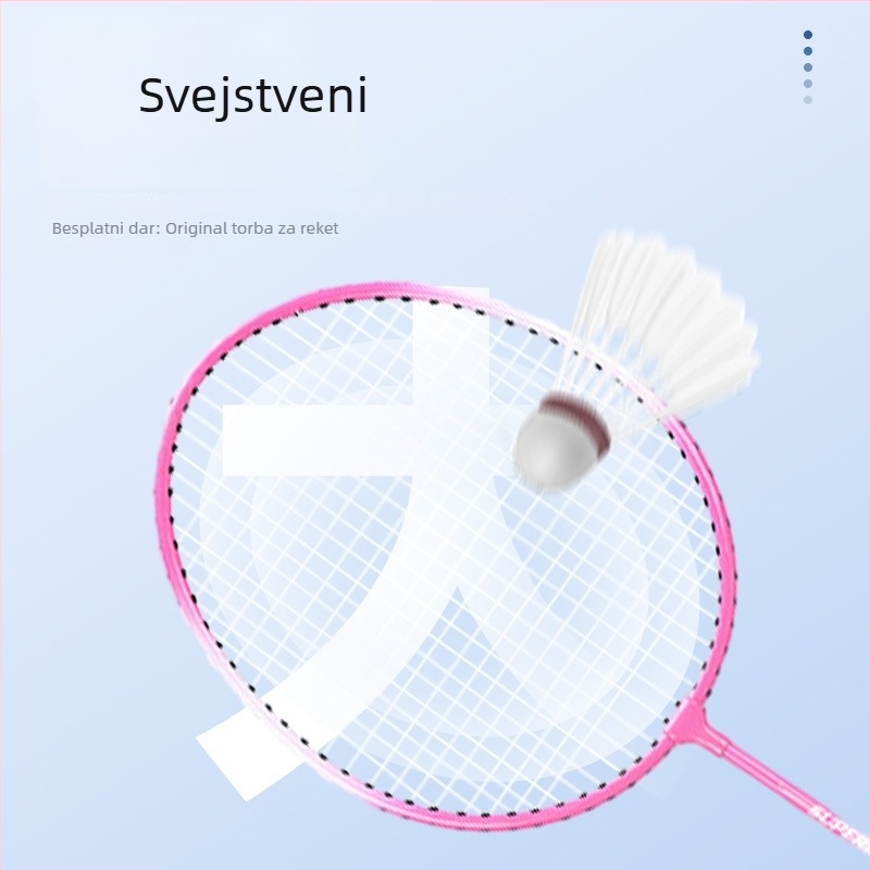 Raketa za badminton za početnike s integriranim napadom i obranom, za odrasle, paket od 2 komada, težina 95–100 g, drška G3, tvrdi shaft, okvir od ferroalije