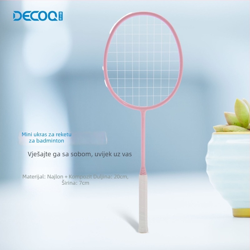 Dikak Mini reketa za badminton — Čelični okvir, Pravi zamah, Viseći privjesak za ključeve