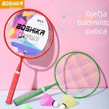 Dječji set badminton reketa s mogućnošću prilagodbe i tiskanim logom; okvir od feroslojne legure, najlonske užadi, 50 parova