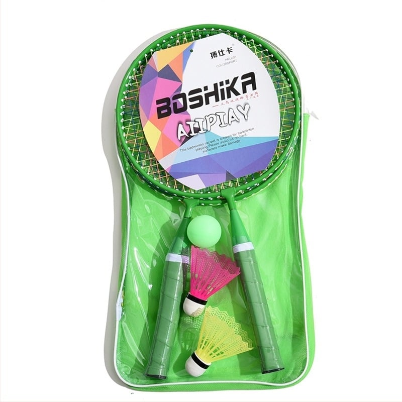 Dječji set badminton reketa s mogućnošću prilagodbe i tiskanim logom; okvir od feroslojne legure, najlonske užadi, 50 parova