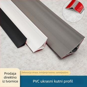 PVC rubni profil, samoljepljivi, lukasti kutni ukrasni trak, vodootporan, otporan na abraziju, antistatičan