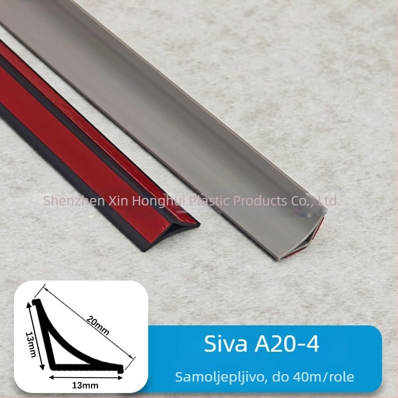 PVC rubni profil, samoljepljivi, lukasti kutni ukrasni trak, vodootporan, otporan na abraziju, antistatičan