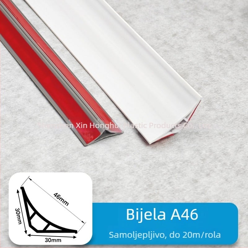 PVC rubni profil, samoljepljivi, lukasti kutni ukrasni trak, vodootporan, otporan na abraziju, antistatičan