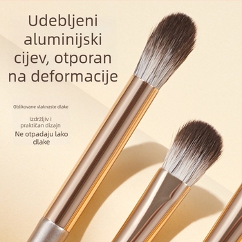 GeComo set četkica za oči – 8 kom, sintetička vlakna, drvena ručka, pakiranje u torbi za četkice