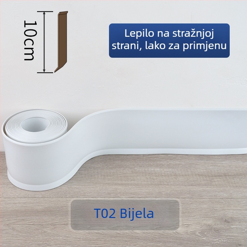 PVC podna lajsna, samoljepljiva, vodonepropusna, otporna na habanje, bez formaldehida, moderni minimalistički stil