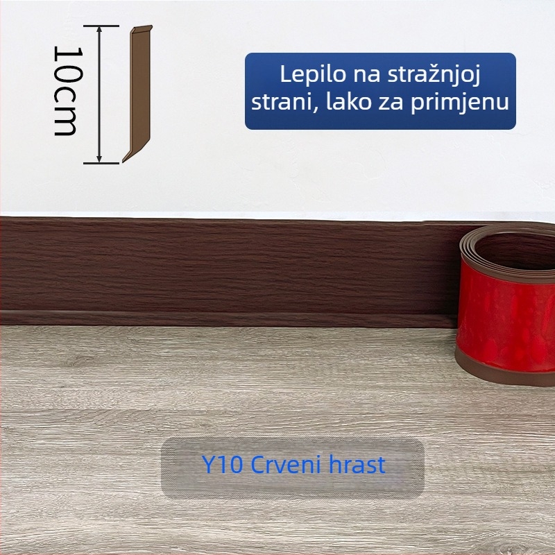 PVC podna lajsna, samoljepljiva, vodonepropusna, otporna na habanje, bez formaldehida, moderni minimalistički stil