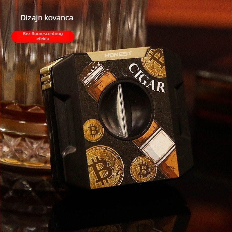 HONEST Škarice za cigare s V-oblikovanim oprugom, metalne, ručno rađene, prilagodljive