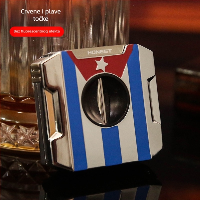 HONEST Škarice za cigare s V-oblikovanim oprugom, metalne, ručno rađene, prilagodljive