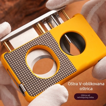 V-oblika rezač cigare iz nehrđajućeg čelika s elektropoliranim završetkom – prenosno, luksuzan stil