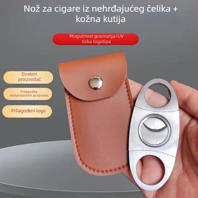 Škarice za cigare, nehrđajući čelik, MEIER, brušeni završetak, ručna, mogućnost prilagodbe