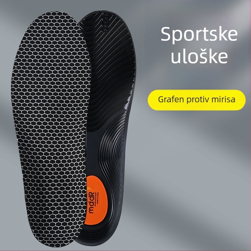 Ortopedska podloga za cipele s potporom luka i TPU-om protiv torzije i klizanja; grafen antibakterijski, dezodorirajući, upija znoj i prozračna
