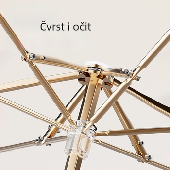 Bodini sun umbrella za sunce i kišu, UV zaštita UPF >50, kompaktni petdijelni sklopivi s 6 rebara, ručno otvaranje i zatvaranje, mogućnost logotipa