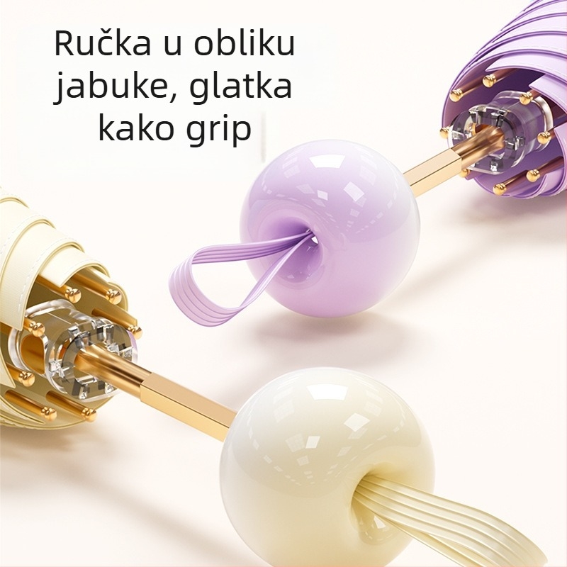 Bodini sun umbrella za sunce i kišu, UV zaštita UPF >50, kompaktni petdijelni sklopivi s 6 rebara, ručno otvaranje i zatvaranje, mogućnost logotipa