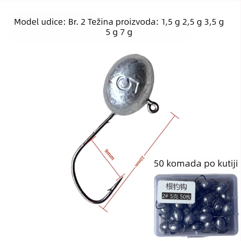 Root hook (Lead hook, barbed, Titanium Sharp) (riječni ribolov, 1.5-5 g)