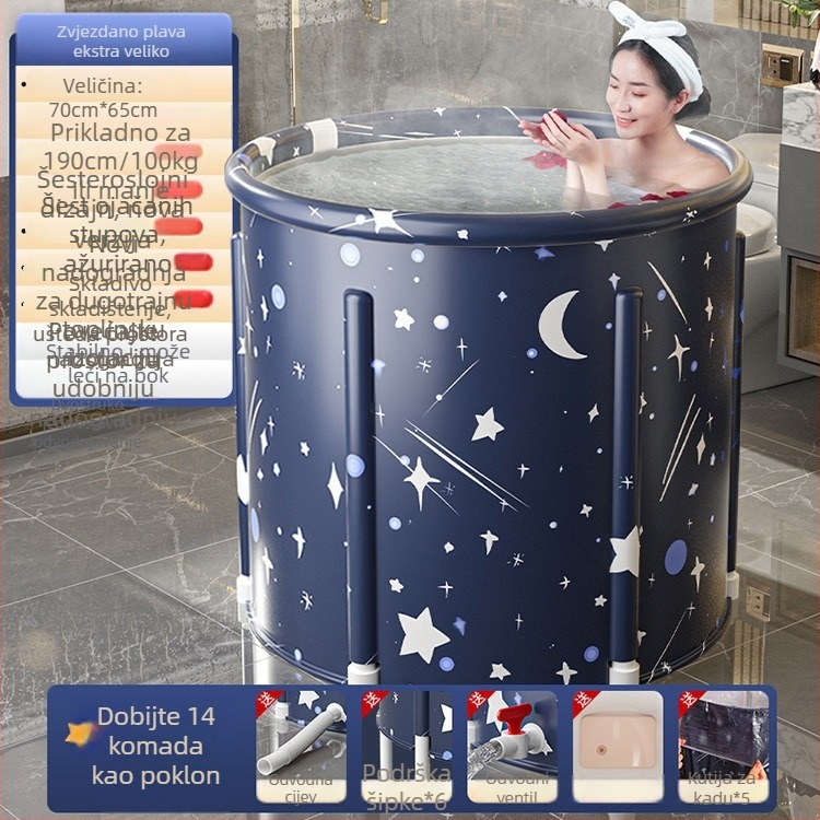 Sklopiva grijaća kada za kupanje za odrasle — najlon tkanina, za cijeli tijelo