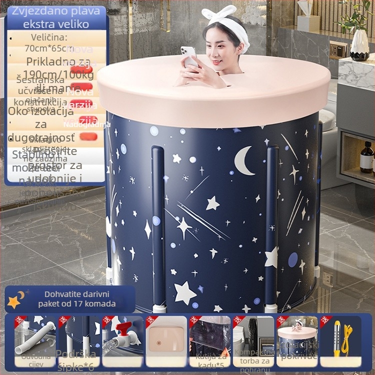 Sklopiva grijaća kada za kupanje za odrasle — najlon tkanina, za cijeli tijelo