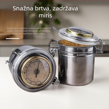 Muxiang Nehrđajući čelični spremnik za vlaženje duhana sa higrometrom, hermetički zatvoren