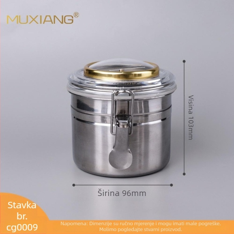 Muxiang Nehrđajući čelični spremnik za vlaženje duhana sa higrometrom, hermetički zatvoren