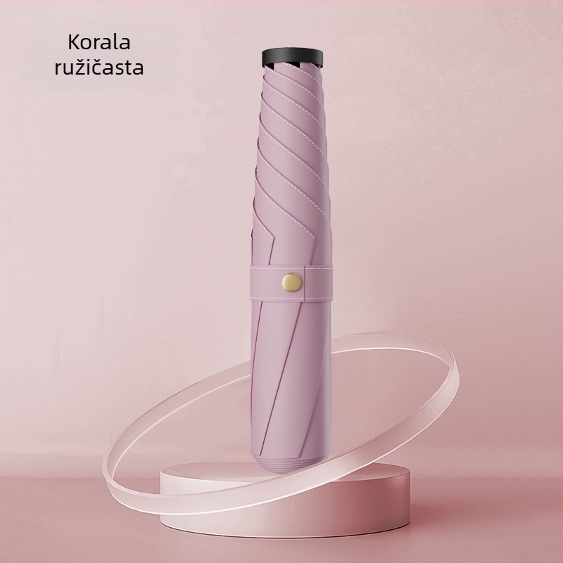 Sklopivi kišobran s UV zaštitom UPF iznad 50, aluminijski okvir s 6 rebara, tkanina otporna na udarce, ručno otvaranje i zatvaranje