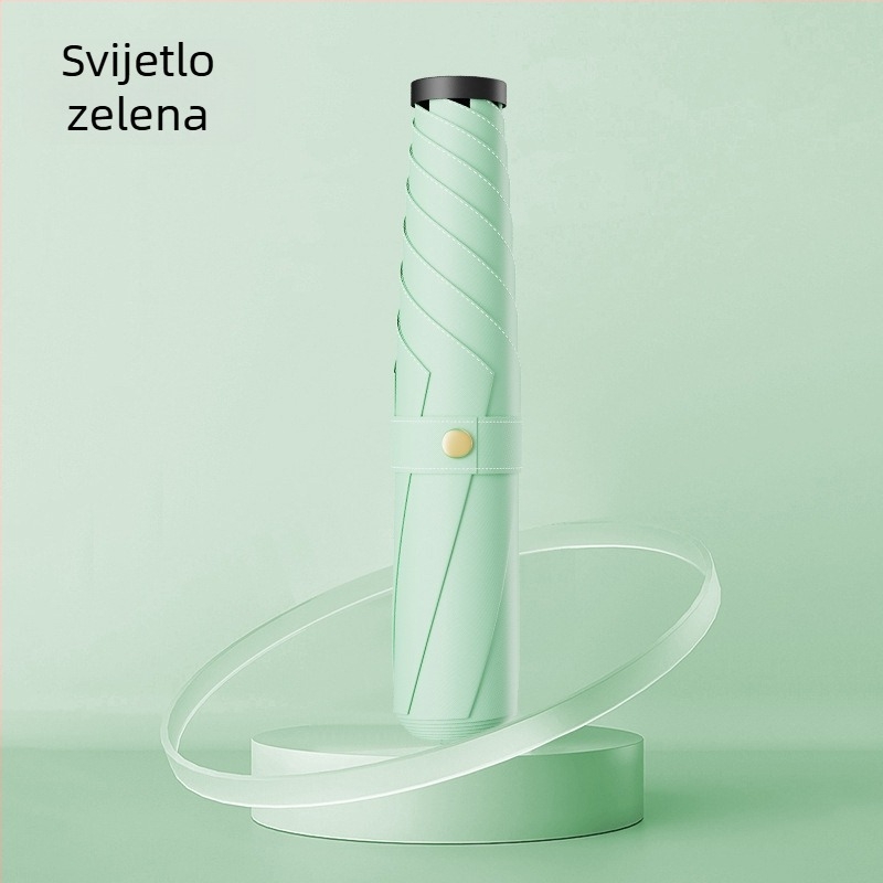 Sklopivi kišobran s UV zaštitom UPF iznad 50, aluminijski okvir s 6 rebara, tkanina otporna na udarce, ručno otvaranje i zatvaranje