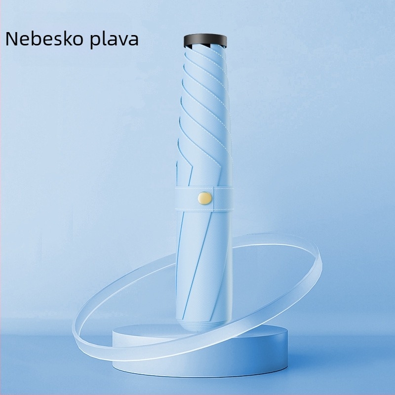 Sklopivi kišobran s UV zaštitom UPF iznad 50, aluminijski okvir s 6 rebara, tkanina otporna na udarce, ručno otvaranje i zatvaranje