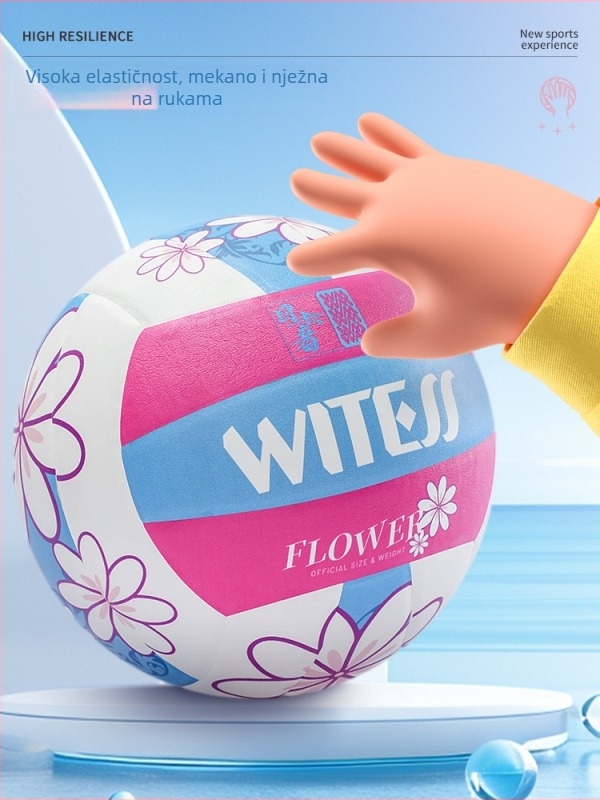 Witess PU trening lopta za odbojku, lijepljeni šavovi, otporna na habanje, visoka elastičnost, unutarnja upotreba, standard Liga naroda