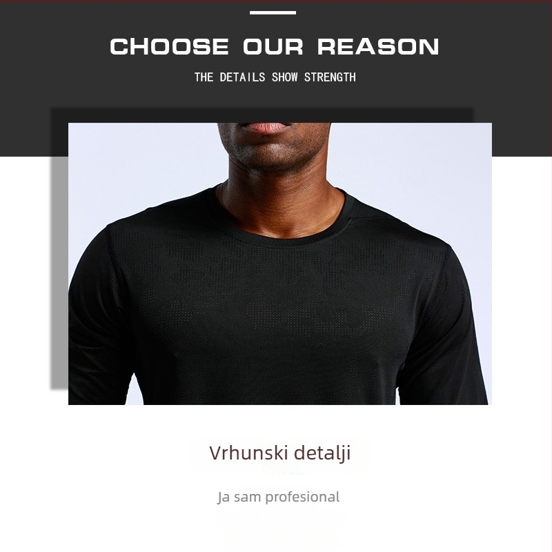 Zhixin muški dugi rukav sport tops s brzom sušenjem za trčanje, košarku i fitness – poliestersko-spandex smjesa, labav kroj, pogodan za zimu, proljeće i jesen