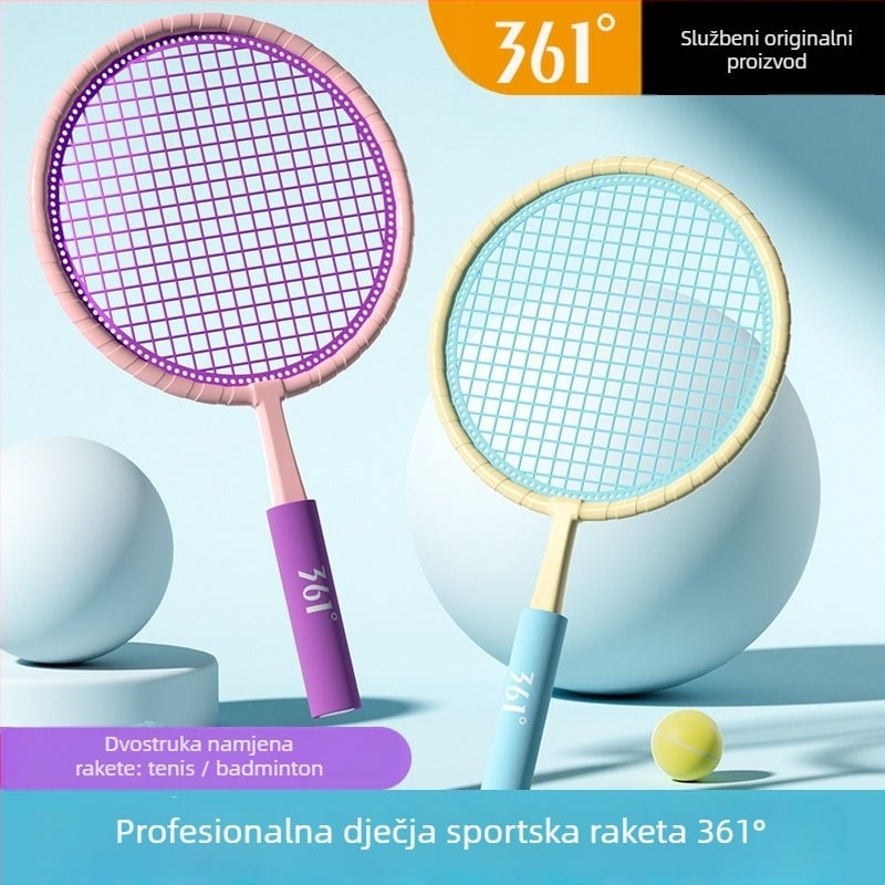 Dječja badminton raketa - ultra lagana ABS konstrukcija, težina 95–100 g, tip reketa: ravni, debljina drške: G1
