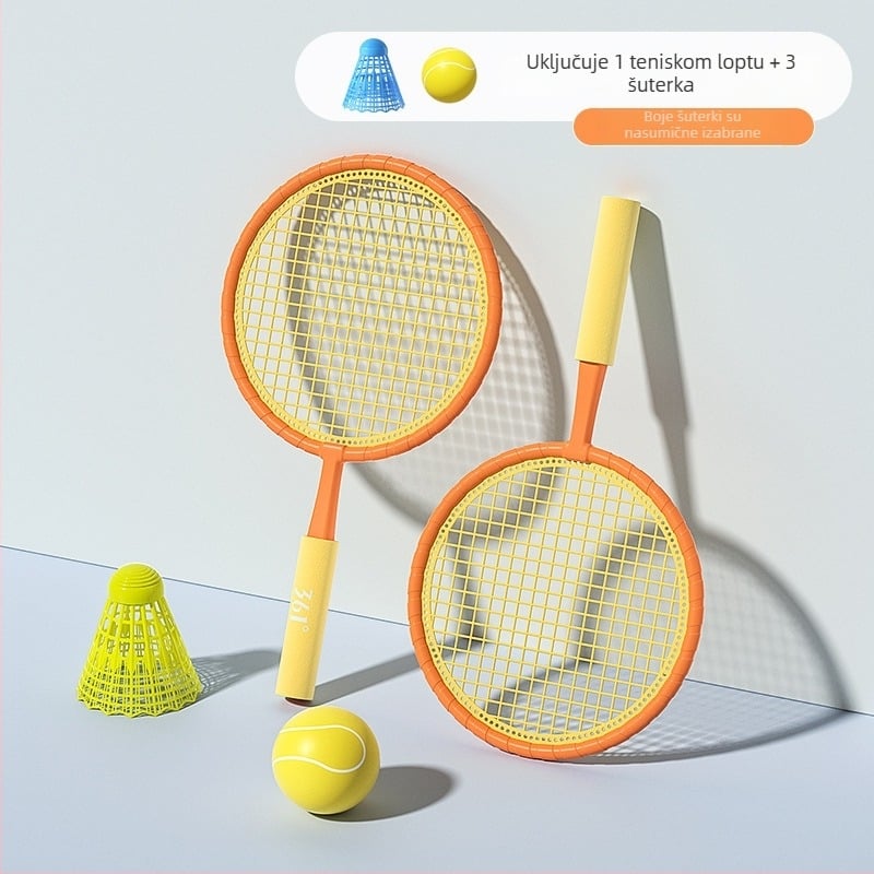 Dječja badminton raketa - ultra lagana ABS konstrukcija, težina 95–100 g, tip reketa: ravni, debljina drške: G1