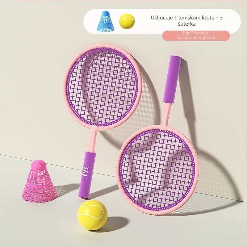 Dječja badminton raketa - ultra lagana ABS konstrukcija, težina 95–100 g, tip reketa: ravni, debljina drške: G1