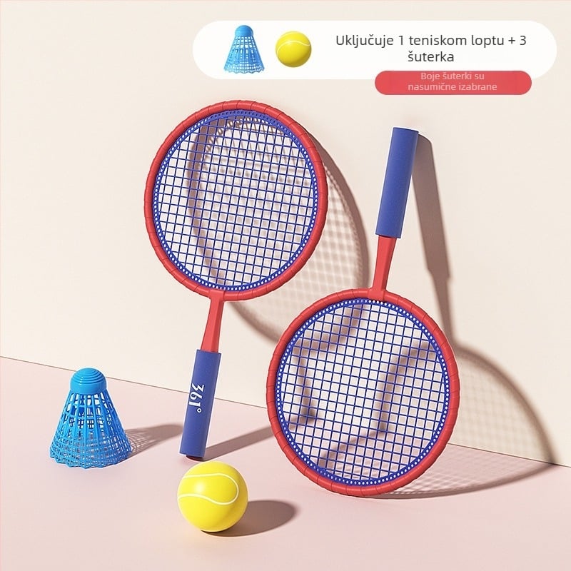 Dječja badminton raketa - ultra lagana ABS konstrukcija, težina 95–100 g, tip reketa: ravni, debljina drške: G1
