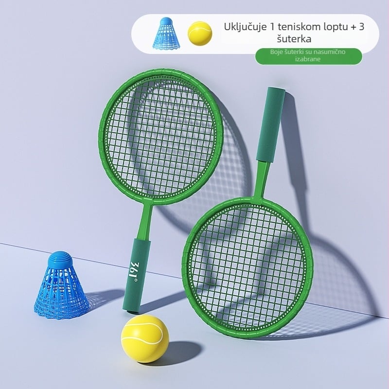 Dječja badminton raketa - ultra lagana ABS konstrukcija, težina 95–100 g, tip reketa: ravni, debljina drške: G1