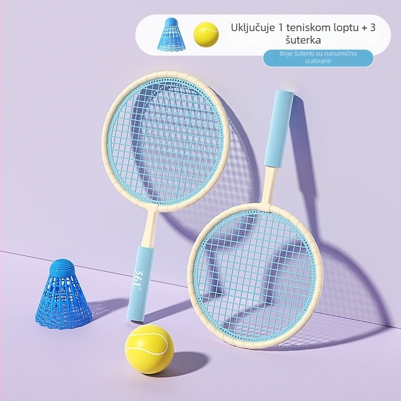 Dječja badminton raketa - ultra lagana ABS konstrukcija, težina 95–100 g, tip reketa: ravni, debljina drške: G1