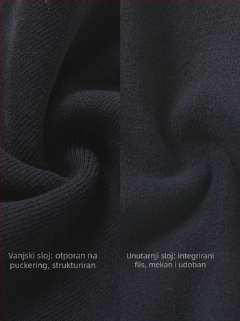 Dječje sportske hlače s flisom, unisex, elastijski pojas, otvorena prepona, 51% poliester, 47% pamuk, 2% elastan