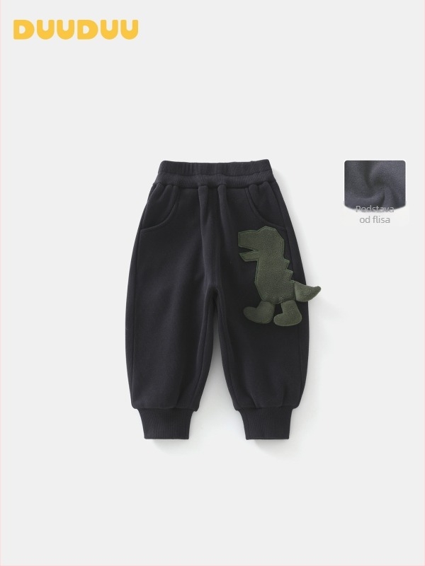 Dječje sportske hlače s flisom, unisex, elastijski pojas, otvorena prepona, 51% poliester, 47% pamuk, 2% elastan