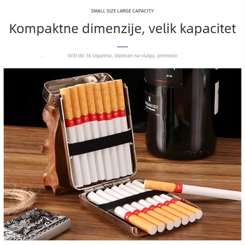 Kutija za cigarete od legure, trodijelna konstrukcija, klasičan europski isklesani stil, lagani luksuz