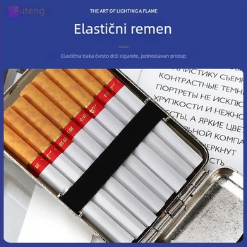 Kutija za cigarete od legure, trodijelna konstrukcija, klasičan europski isklesani stil, lagani luksuz