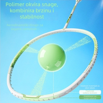 Set reketa za badminton za djecu, okvir od titanijskog legura, težina 95–100 g, grip G2, umjerena tvrdoća šipke, SND-24