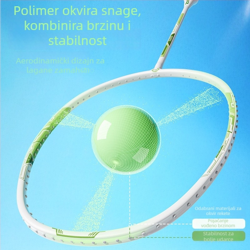 Set reketa za badminton za djecu, okvir od titanijskog legura, težina 95–100 g, grip G2, umjerena tvrdoća šipke, SND-24