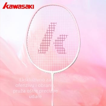 Kawasaki 4U Badminton Reket, Okvir od karbonskog kompozita, Najlon vlakna, Duljina 675 mm, Težina 80–84 g, Drška G5